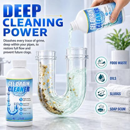 Gel Drain Cleaner Clog Remover: All-Purpose Cleaning Solution for Kitchen, Bathroom & Shower Drains | Prevents Build-Up | Safe for Household Pipes & Septic Systems（2Pcs）
