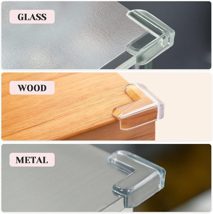 Corner Protector for Baby, Protectors Guards,Furniture Corner Guard ,Edge Safety Bumpers,Baby Proof Bumper,Cushion to Cover Sharp Furniture,Table Edges Clear and Transparent L Shape 20PCS