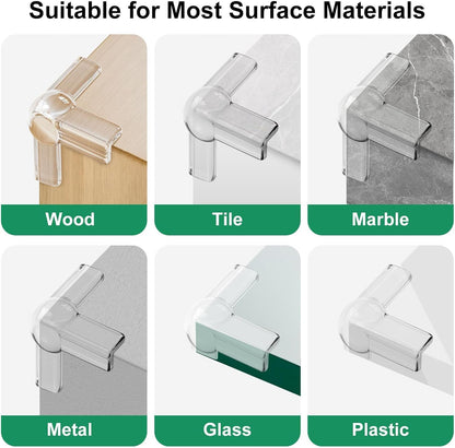 EEEKit 32 Pack Silicone Corner Protectors, Adhesive Pre-Taped Furniture Corner Guards, Proof Bumpers Corner Covers for Table Edges & Sharp Corners