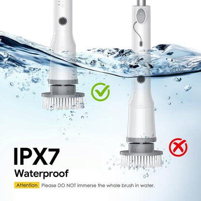 Sorpci Electric Spin Scrubber, 2026 New Cordless Cleaning Brush, Shower Cleaning Brush with 7 Replaceable Brush Heads, Power Scrubber 3 Adjustable Speeds, Detachable Long Handle & IPX7 Waterproof