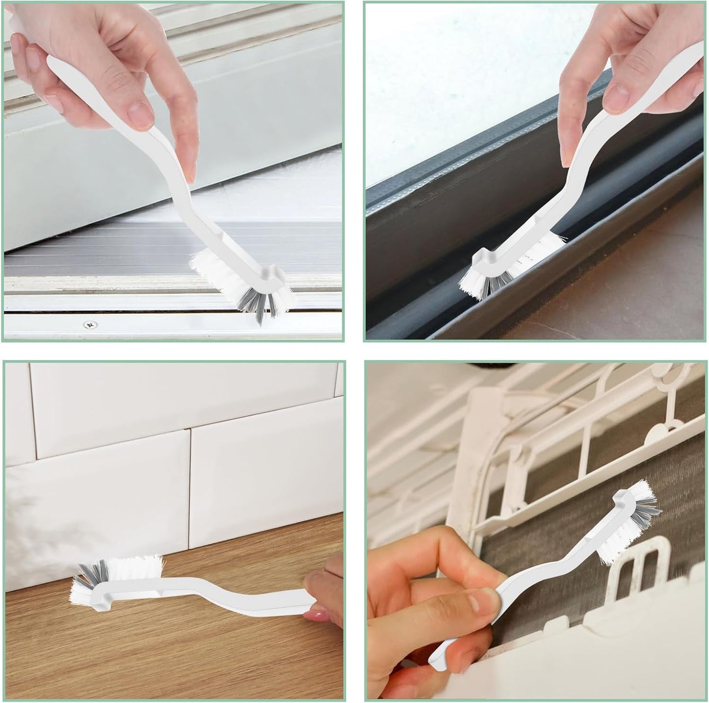 Gjinxi 2Pcs Small Scrub Brushes, Kitchen Scrub Brush with Handle, Right Angle Cleaning Brush, Stiff Bristle Brush for Clean Dish Sink Bathroom Window Track Household Edge Corner Crevice Tile Floor