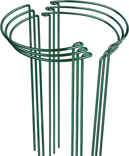 LEOBRO Plant Support Plant Stakes, 12pcs Peony Cages and Supports, Metal Garden Stakes Plant Supports, Plant Support Stakes, for Peony, Tomato, Hydrangea, Indoor Outdoor Plants, 10" W x 24" H