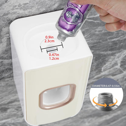 2 Slot Toothbrush Holder and Toothpaste Dispenser Wall Mounted, Automatic Toothpaste Squeezer, 2 in 1 Tooth Brush Toothpaste Organizer for Shower (Grey)