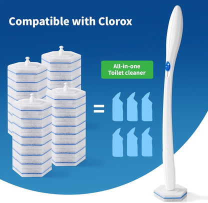 Compatible with Clorox Toilet Wand – Disposable Toilet Brush Head Refills (20 Count), Wand Not Included