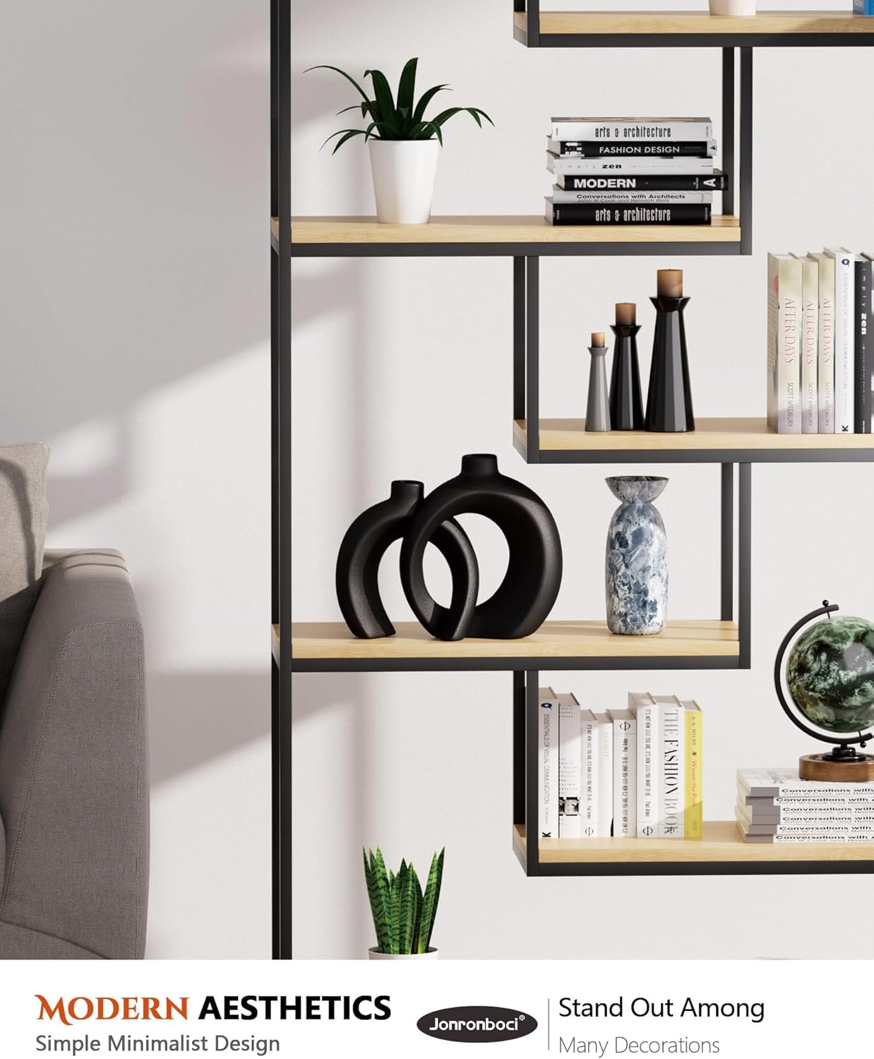 7.2″Hx8.9″H Donut Shape Decorative Vase Set of 2, Ceramic, Modern Minimalism Styles, Flowers or Plant Table Vases for Home Decor Living Room Shelf Entry Console Mantle Dining Centerpiece (Matte White)