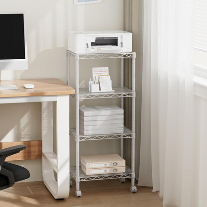 Golpart 4 Tier Adjustable Storage Shelves Metal Utility Shelf Wire Shelving Unit Organizer Rack for Home Kitchen Office Bathroom Pantry Room 12" D x 18" W x 44" H