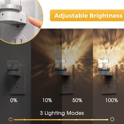 L LOHAS LED Night Light, Bubble Night Lights Plug into Wall,2 Pack 3000K/4000k/5000K Adjustable Color Temperature Night Light,Dimmable Nightlights with Dusk to Dawn Sensor for Rooms Bathroom Hallway