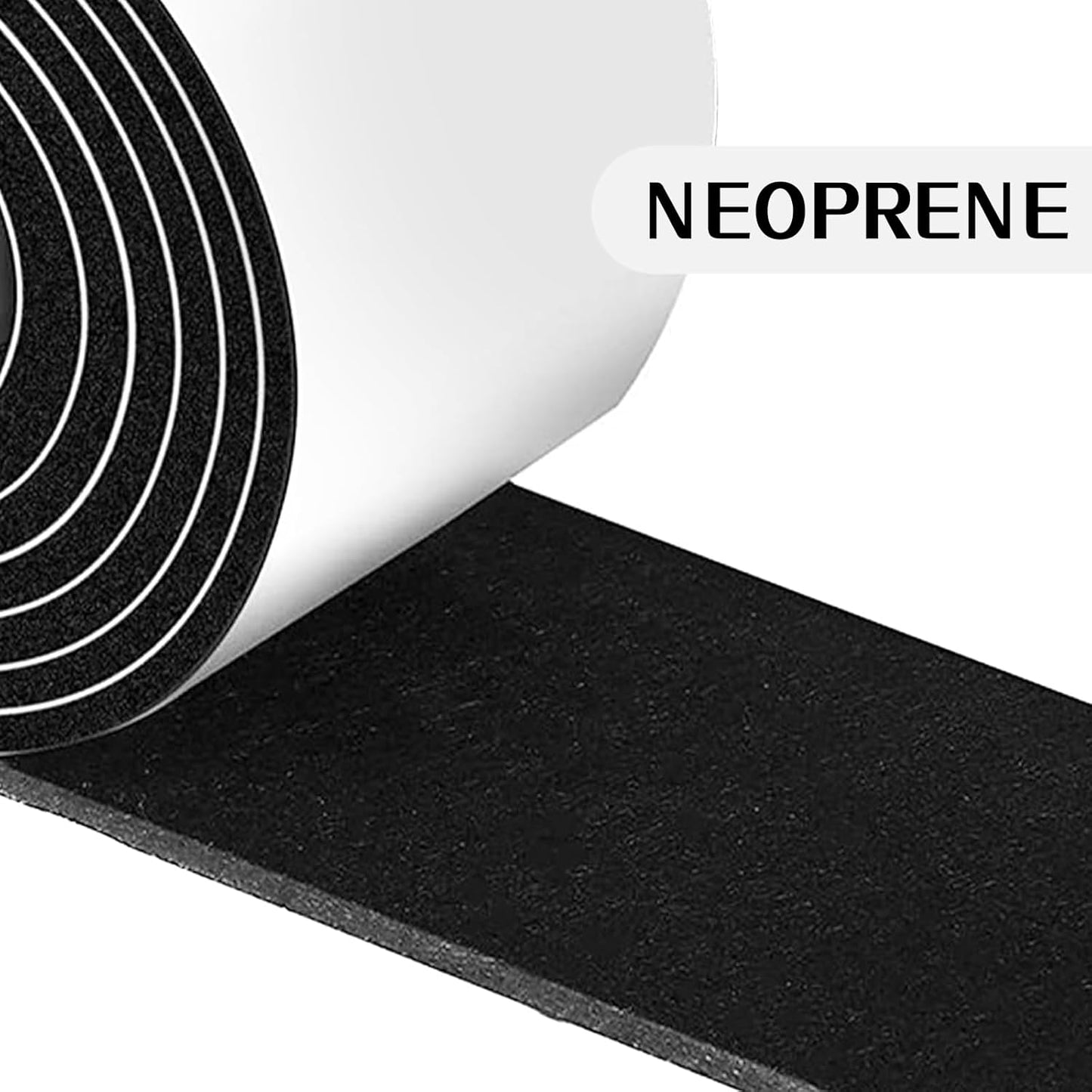 Storystore Weather Stripping Door Seal Strip, 1/2In x 1/4In x 16.5FT Self Adhesive Foam Tape for Door Window Insulation Soundproofing Weatherstrip, High Density Foam Seal for Doors Windows Furniture