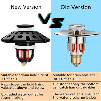 AzWzz Bathroom Sink Stopper,Sink Hair Catcher,Bathroom Sink Drain Strainer Pop Up Drain Cover Plug,Universal for 1.1 to 1.65in Sink Drain Hole