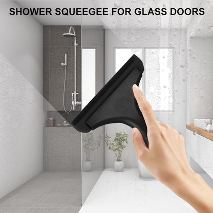 SetSail Shower Squeegee for Glass Doors, Small Squeegee for Shower Glass Door Mini Silicone Squeegee for Window, Door, Bathroom, Mirror, Car Window