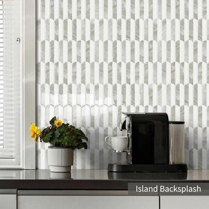 10-Sheet Upgraded Thicker Peel and Stick Kitchen Backsplash Tiles | Waterproof Self-Adhesive Vinyl Wall Tile Stick on Backsplash for Kitchen,Bathroom,Fireplace and RV(Sage Green,12"×12")