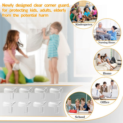 Edge Protector Baby Proofing Corner Protectors Silicone Desk Edge Cushion Child Safety Edge Covers Bumper for Table, Cabinets, Crib, 13ft x 1.2 Inch Edge Protector Strip with 4 Pack Corner Guards