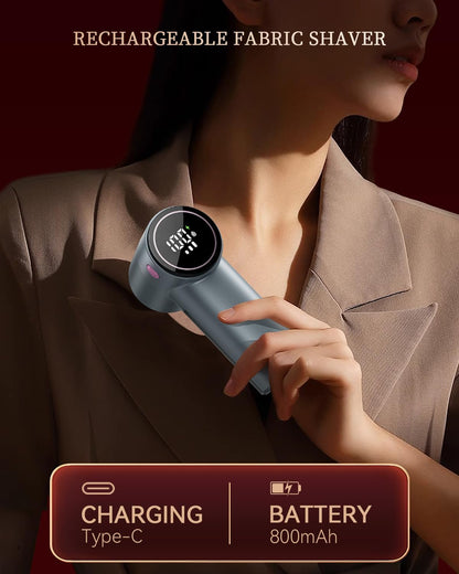 Fabric Shaver, Rechargeable Lint Shaver with Digital Display, 3-Speeds Sweater Shaver with 6-Leaf Blades, Electric Portable Lint Remover to Remove Pilling for Clothes, Furniture, Couch, Blanket
