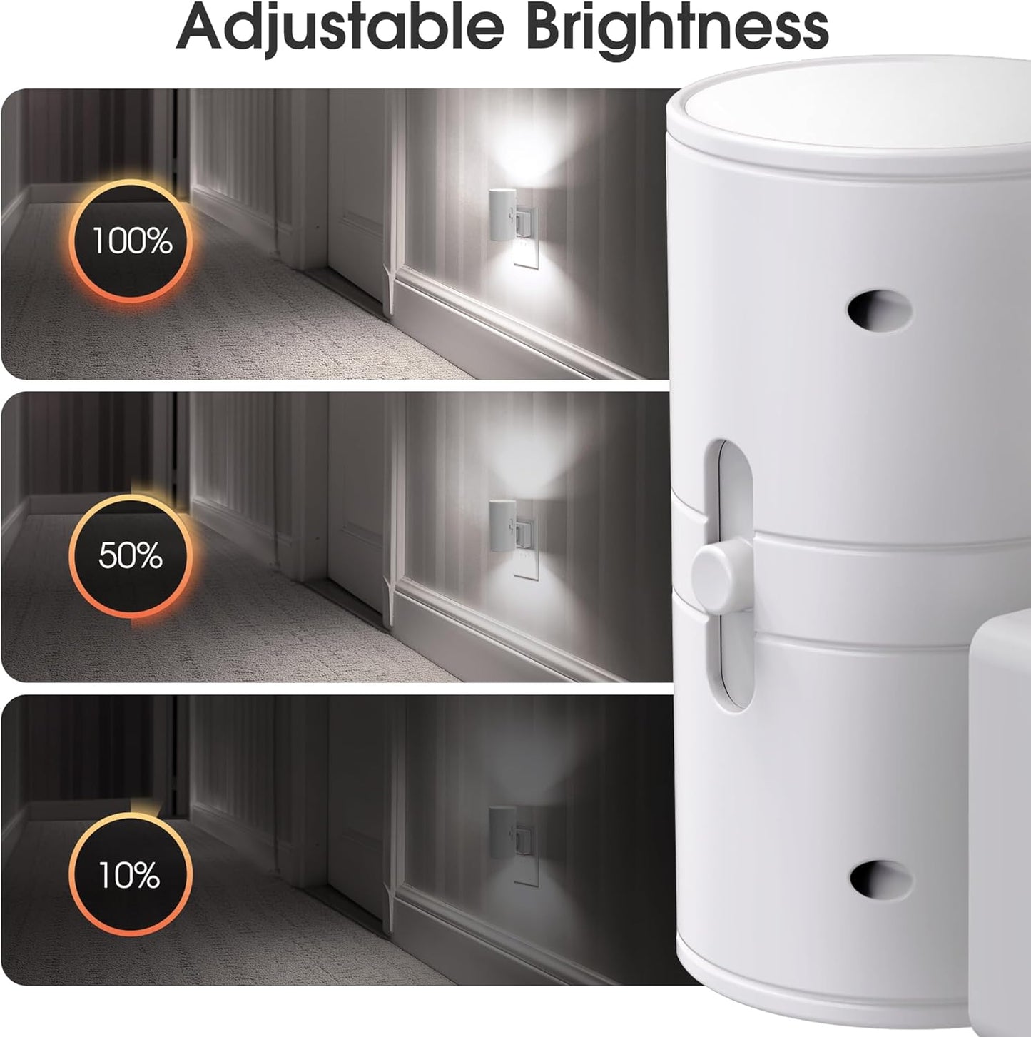 Briignite Motion Sensor Night Light,2 Pack Motion Activated Plug in Night Lights, 0-100LM Dimmable Soft White 3000K, Motion Sensor Light Indoor for Bathroom Hallway Bedroom Stairway Kid Elderly Pet