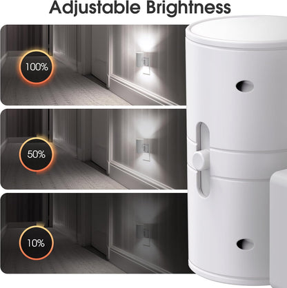 Briignite Motion Sensor Night Light,2 Pack Motion Activated Plug in Night Lights, 0-100LM Dimmable Soft White 3000K, Motion Sensor Light Indoor for Bathroom Hallway Bedroom Stairway Kid Elderly Pet