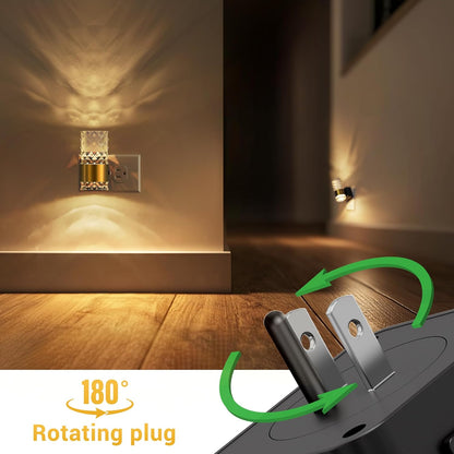 L LOHAS LED Night Light,Dimmable Night Lights Plug into Wall, 2 Pack Acrylic Nightlight with 0-100 LM Adjustable Brightness, 3000K Plug in Night Light with Dusk to Dawn Sensor, for Bathroom Hallway