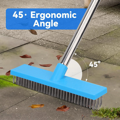 Heavy Duty Wire Broom with 70.8" Telescopic Handle: Stainless Steel Outdoor Broom for Cleaning Moss Concrete Floors Grout Gardens Patio Deck Concrete Garage