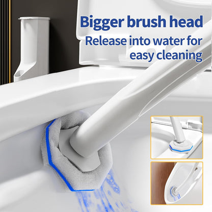 Hohoky Disposable Toilet Brush Cleaning System, Two Sets of Wands and 60p Refills Pads Replacement Heads, Wall Mounted Toliet Stick Wand Starter Kit Bathroom Maintenance, Toilet Bowl Cleaner Holder