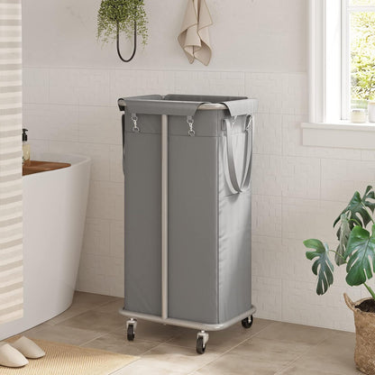 WOWLIVE Laundry Hamper with Wheels 260L Rolling Laundry Basket 3 Section Organizer Laundry Cart with Steel Frame and Removable Bags Large Dirty Clothes Hamper Dorm Room Storage for Bedroom