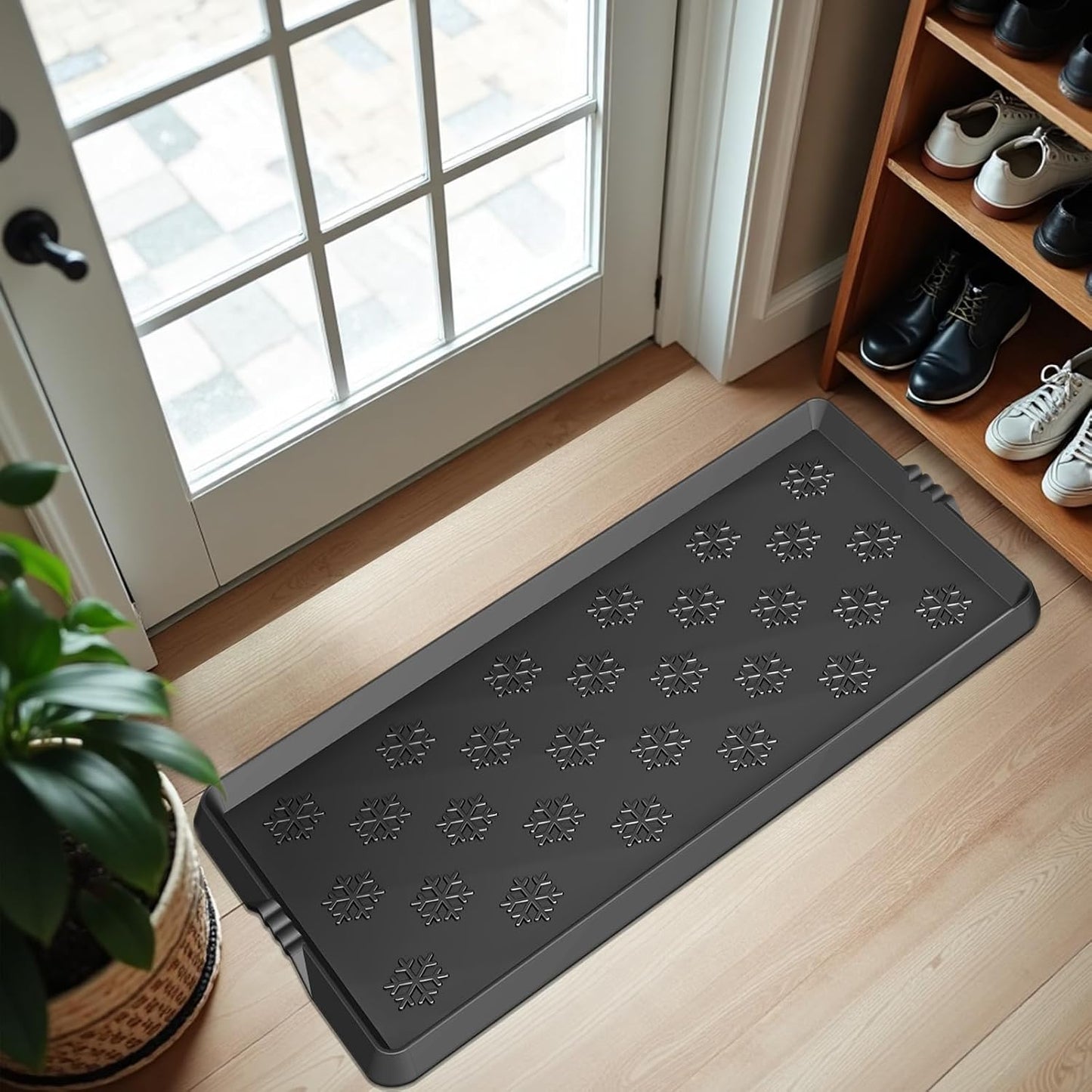 Azadx Heavy Duty Boot Trays Natural Rubber Shoe Mat Tray for Entryway Large Boot mat Tray Multi-Purpose for Outdoor Door Mats 16x42 Inch