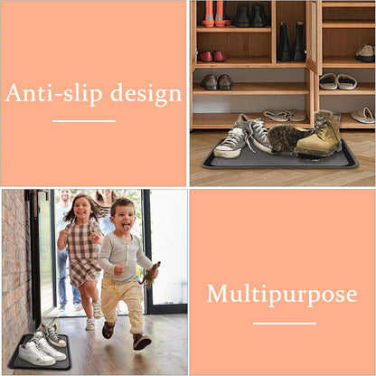 Boot Trays for Entryway, 2pcs Multi-Purpose Waterproof Boot Tray, Non Slip Shoe Mat Tray for Entryway Indoor and Outdoor Use(18x14inch)