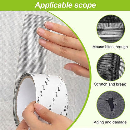 Window Screen Repair Kit Tape for Window Screen and Screen Door Tears Holes, Emboadlie Strong Adhesive Screen Repair Tape, Household Self-Adhesive Screen Window Repair Patch(Gray)