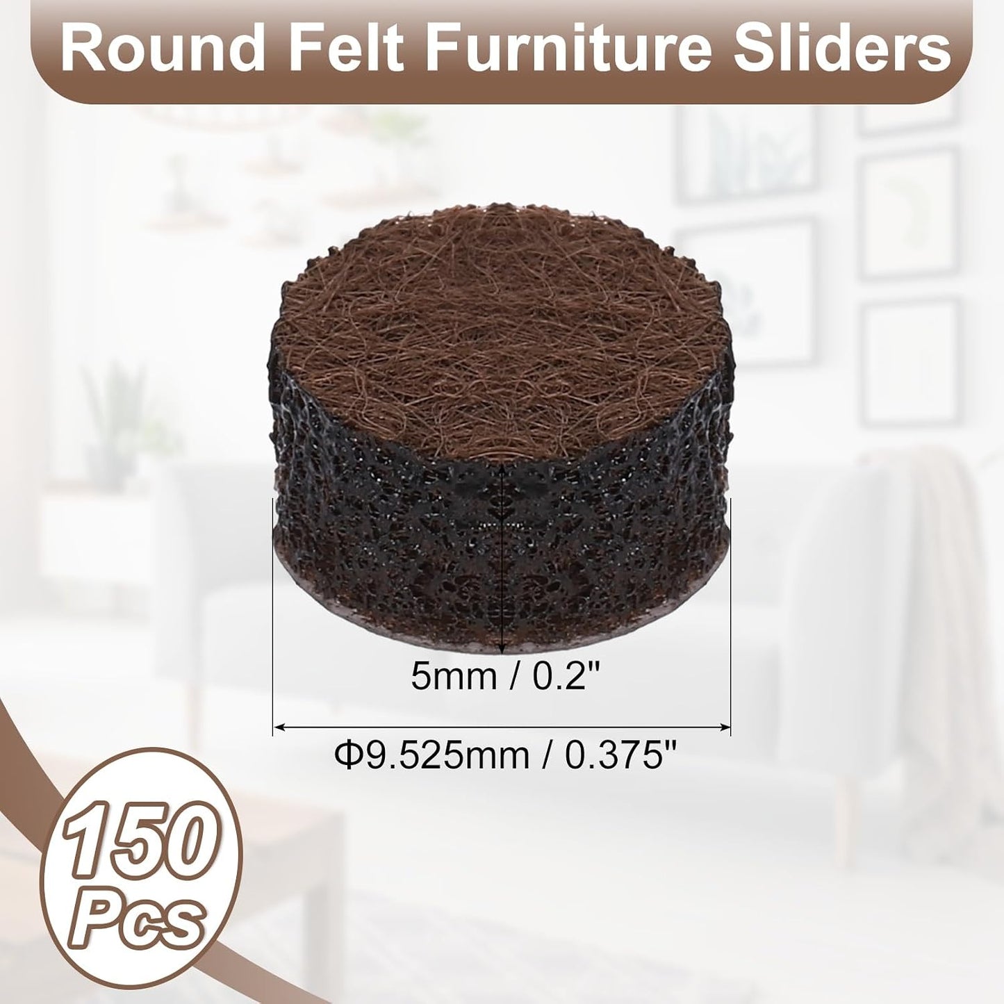 uxcell Furniture Pads, 36Pcs 0.5" - Round Self Adhesive Felt Furniture Pads, Floor Protectors for Furniture Feet Chairs Legs Hardwood Floors (Black)