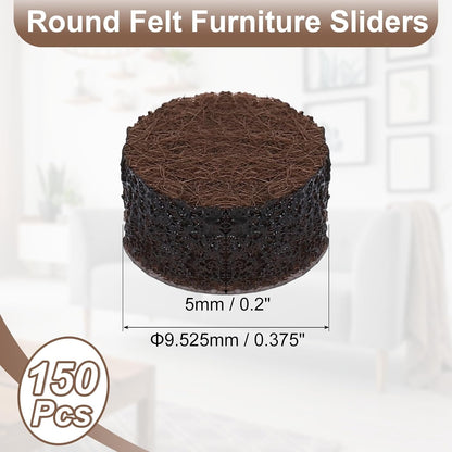 uxcell Furniture Pads, 36Pcs 0.5" - Round Self Adhesive Felt Furniture Pads, Floor Protectors for Furniture Feet Chairs Legs Hardwood Floors (Black)