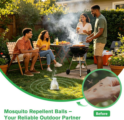 12 PCS Mosquito Repellent Balls, Plant-Based Formula Mosquito Repellent Outdoor Patio Garden Camping RV Use, Powerful Bug Repellent Ball for Indoor Outdoor Mosquito Repelling, DEET-Free Kid & Pet Safe