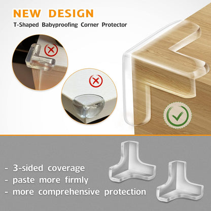 Edge Protector Baby Proofing Corner Protectors Silicone Desk Edge Cushion Child Safety Edge Covers Bumper for Table, Cabinets, Crib, 13ft x 1.2 Inch Edge Protector Strip with 4 Pack Corner Guards