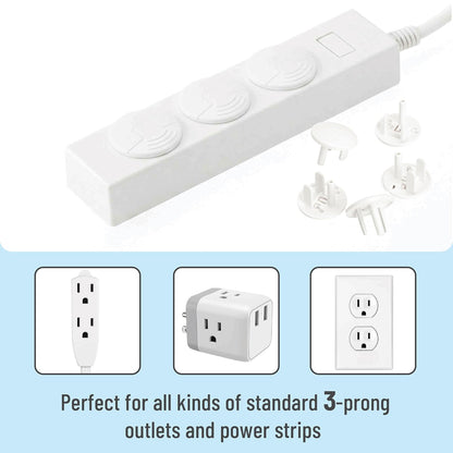 Bates- Outlet Covers Child Proof, 10 Pack, White, 3 Prong Outlet Covers