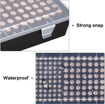 Xuerdon Battery Organizer Case with BT168 Tester 120+ Batteries Storage Box | Clear Plastic Battery Box Holds 49AA 51AAA 10CR2032 10CR1632 Batteries, Wall Mount Drawer Organizer Batteries not Included