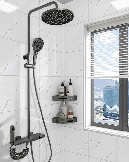 WADILE 10pcs Peel and Stick Shower Waterproof Marble Tiles Wall Panels, 11.8"x11.8" Self-Adhesive Backsplash, for Home Bathroom, Kitchen, Living Room White (Not Real Tile)