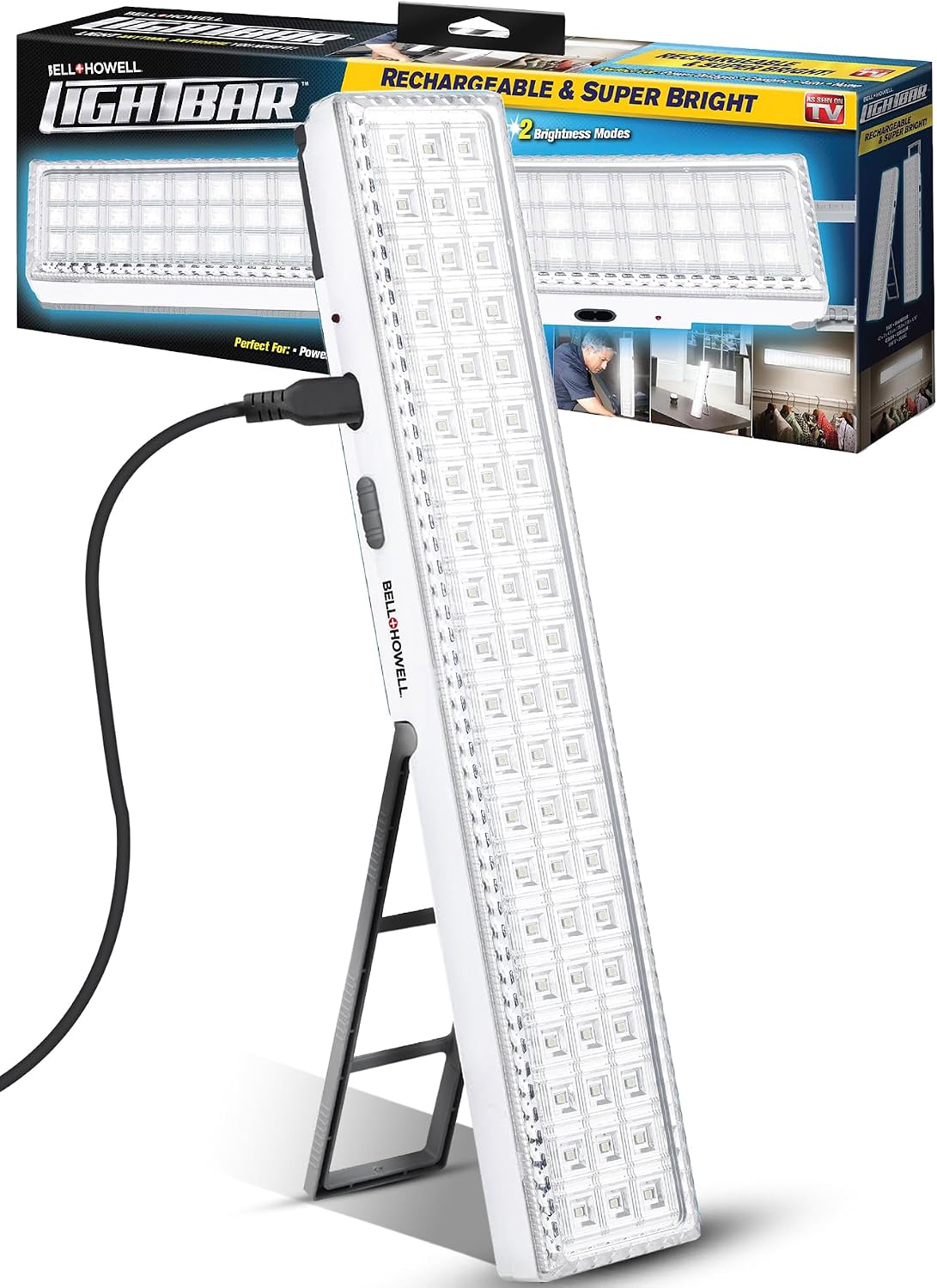 Bell+Howell Portable Light Bar, Rechargeable Lights for Home, Emergency Lights for Home Power Failure, Rechargeable Light Bar, Lámparas Recargables para Apagones, 720-Lumens, As Seen on TV