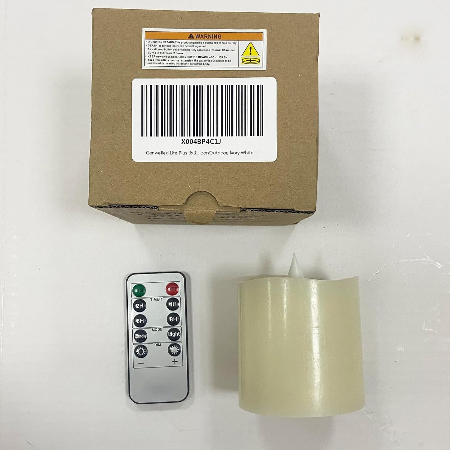 3x3 Flameless Candles with Remote Set of 2, 3 inch Battery Candles Flickering with Timer, LED Pillar Candle for Indoor/Outdoor, White