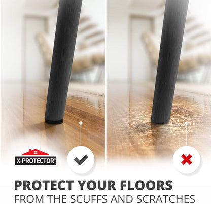 Felt Furniture Pads X-PROTECTOR - 48 Premium Floor Protector Chair Felts for Feet Wood Floors Best Hardwood Protect Your Hard Floors! (Brown)