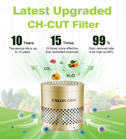 Refrigerator Deodorizer, Fridge Odor Eliminator Lasts for 10 Years, Household Essentials Fridge Smell Eliminator, More Effective Than Baking Soda and Bamboo Charcoal Air Purifying Bag, Black