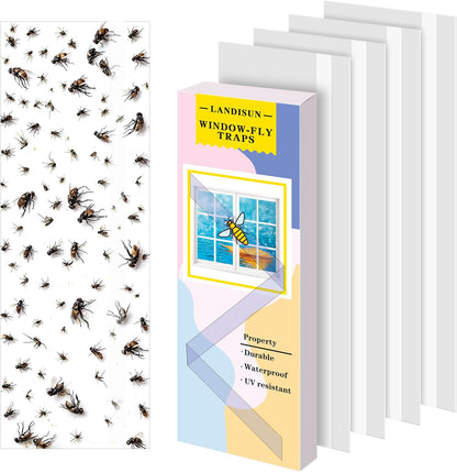 Landisun Fly Trap Indoor Fruit Fly Traps Mosquitos Gnat Windows Bug Sticky Glue Traps 30 Pack