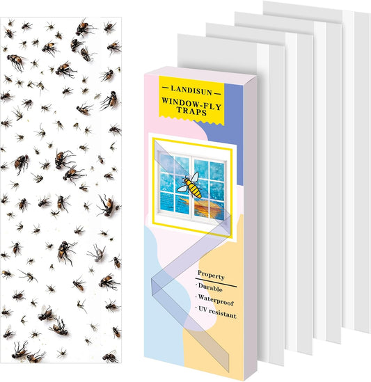 Landisun Fly Trap Indoor Fruit Fly Traps Mosquitos Gnat Windows Bug Sticky Glue Traps 30 Pack