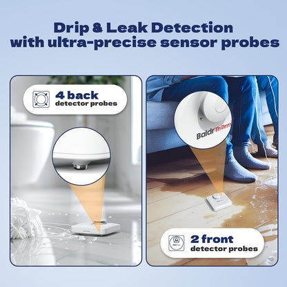 Baldr Smart Water Leak Detector Wireless Wi-Fi Water Sensor for Home with Real-time Email/APP Alerts, 100dB Local Alarm, Suitable for Kitchen, Basement, 3 Sensors