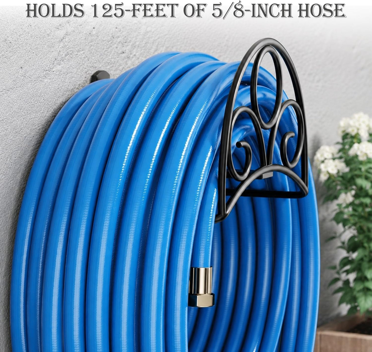 Metal Garden Hose Holder Wall Mounted Water White Hose Holder for Water Hose Extension Cords