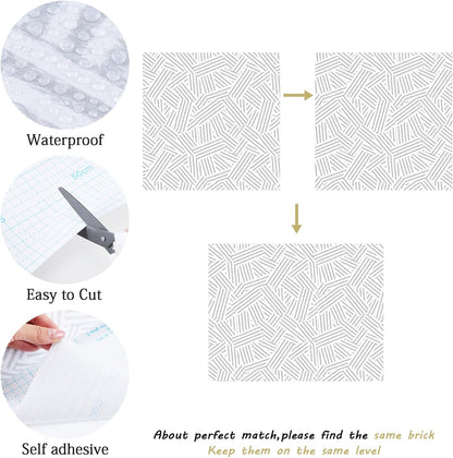 Modern Peel and Stick Wallpaper 17.3" x 78.7" Self Adhesive Wallpaper Textured Neutral Stripe Contact Paper Removable Vinyl Wall Paper for Living Room Bedroom Accent Wall Modern Minimalist Wall Decor