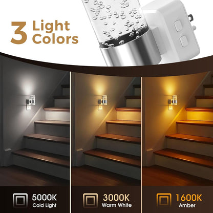 L LOHAS LED Night Light, Bubble Night Lights Plug into Wall,2 Pack 3000K/4000k/5000K Adjustable Color Temperature Night Light,Dimmable Nightlights with Dusk to Dawn Sensor for Rooms Bathroom Hallway