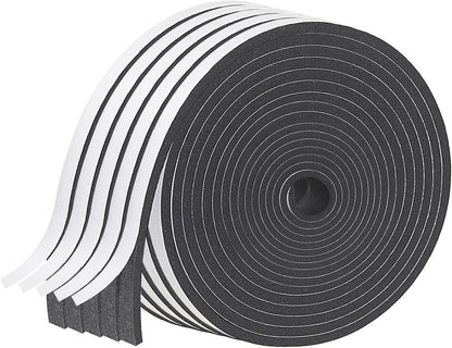 Weather Stripping Door Seal Strip for Doors and Windows, 1In x 1/8In x 33Ft x 2 Roll Foam Insulation Tape Self Adhesive,Sound Proof,Weatherstrip,Pipe Cooling, Air Conditioning Seal Strip - Colors A
