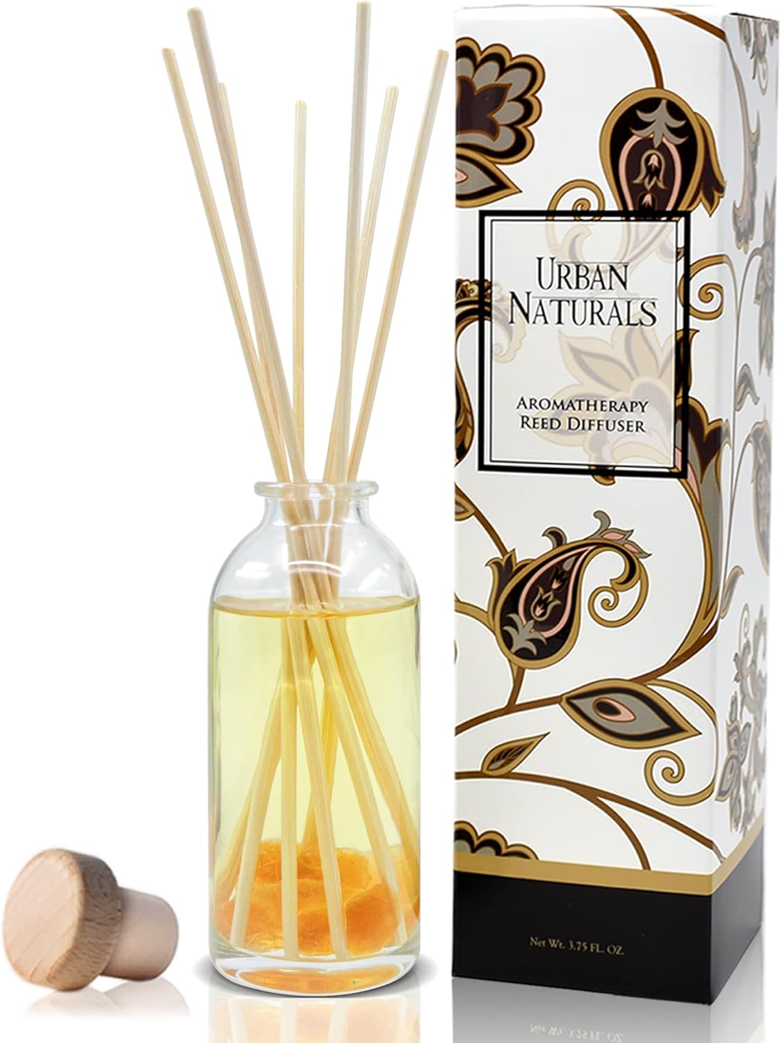 Urban Naturals Smoked Vanilla Reed Diffuser Set with Vanilla Bean, Sandalwood & Leather | Made in the USA - Colors B