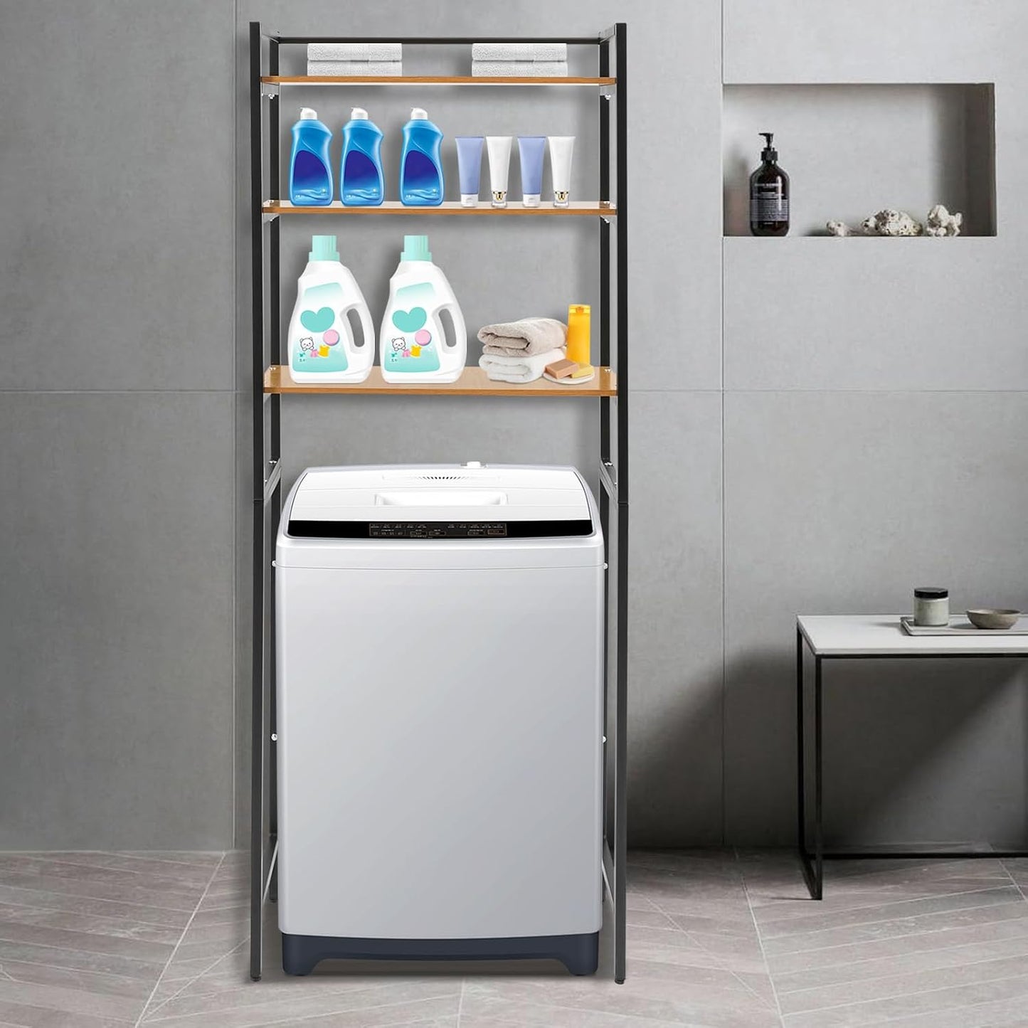 Over Washer and Dryer Storage Shelf Laundry Room Organization Storage Clothes Drying Rack Space Saving Organizers Shelf 69 x 30 x 181 cm