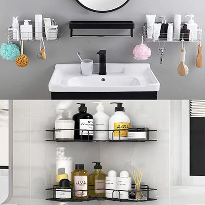 4PCS Shower Caddy Adhesive Sticker Replacement Hook for Corner Shower Caddy Bathroom Rack Shelf Soap Dish Basket Wall Hanging Hook with Strong Sticky, No Drilling