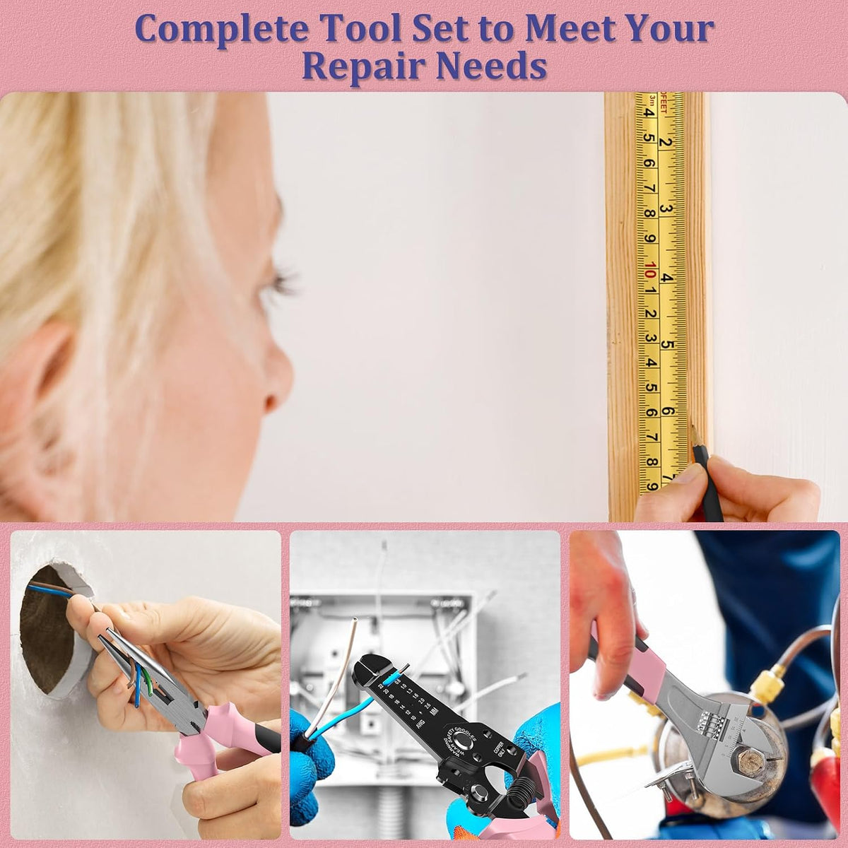 Sundpey Home Tool Kit 281-PCs - Portable Complete Basic Repair General Hand Tool Sets for Men Women - Full Tool Set with Socket Wrench Set & Screwdriver Set & Metric Hex Key & Pliers & Tool Box Case