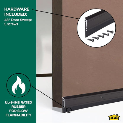 M-D Building Products 68247 All Season Aluminum Door Sweep for Bottom of Door, Heavy Duty Rubber Seal, Exterior & Interior Weather Stripping Bottom Door Seal, Commercial & Residential, (Silver, 36in)