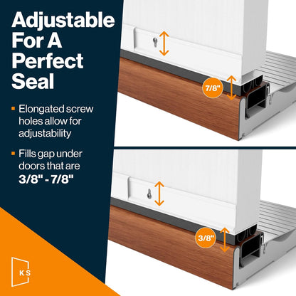 Patent Pending, Adjustable Double Bubble Door Sweep, Draft Stopper, Under Door Seal for Exterior Doors, 1 3/4" x 36" (Black 36 inch)
